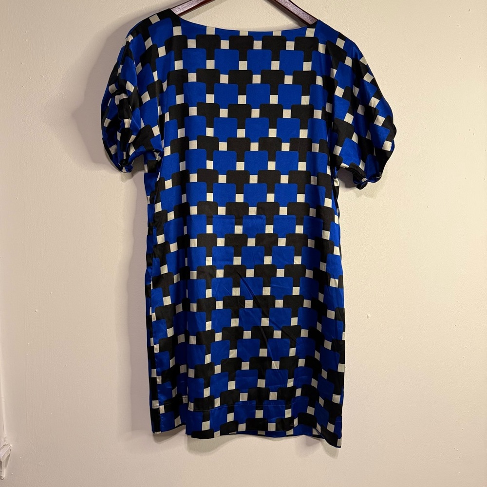 Vertigo Paris Blue and Black Checkered Mini Dress